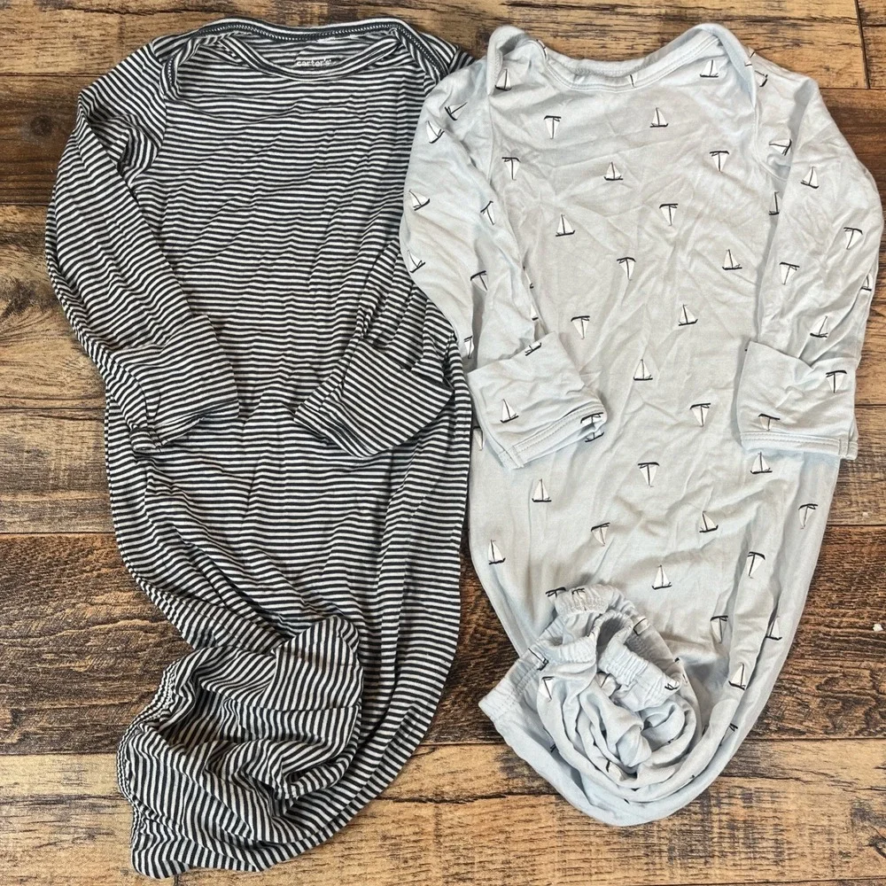 Carters PurelySoft Sleeper Gowns Baby Boy 3m Boats Stripes Cozy